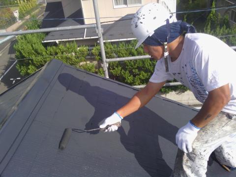 121001　屋根上塗り